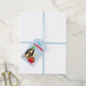 誕生日カップケーキバセットハウンド ギフトタグ (より糸付き)