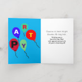 誕生日カップケーキバルーン 箔グリーティングカード (内側レイダウン)