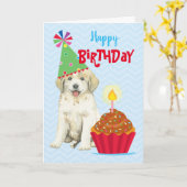 誕生日カップケーキピレ素晴らしネエスカード カード (黄色い花)