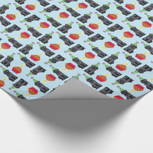 誕生日カップケーキブラックラボ ラッピングペーパー (角)