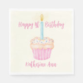 誕生日カップケーキペーパーナプキン スタンダードランチョンナプキン (正面)