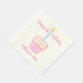 誕生日カップケーキペーパーナプキン スタンダードランチョンナプキン (角)