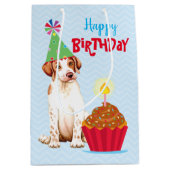 誕生日カップケーキポインタ中抱き枕 ミディアムペーパーバッグ (正面)