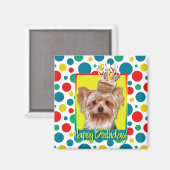 誕生日カップケーキヨークシャーテリア マグネット (正面/裏面)