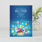 誕生日カップケーキ招待状 招待状 (スタンド正面)