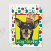 誕生日カップケーキ – オーストラリアのケルピー – ジュード ポストカード (正面/裏面)