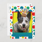 誕生日カップケーキ – オーストラリアの牛の犬 ポストカード (正面/裏面)