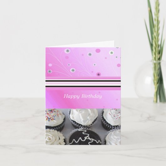 誕生日カップケーキ カード (正面)