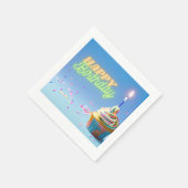 誕生日カップケーキ スタンダードカクテルナプキン (角)