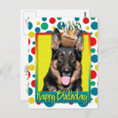 誕生日カップケーキ – ドイツの羊飼い – クノ ポストカード (正面/裏面)