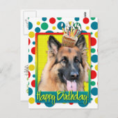 誕生日カップケーキ – ドイツの羊飼い – チャンス ポストカード (正面/裏面)