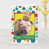 誕生日カップケーキ – ピットブル – ジャージーガール カード (黄色い花)