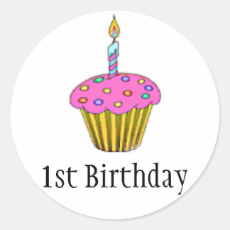誕生日カップケーキ ラウンドシール