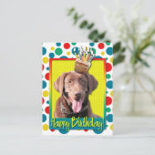 誕生日カップケーキ – ラブラドール – チョコレート ポストカード (スタンド正面)