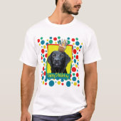 誕生日カップケーキ – ラブラドール – 黒 – ゲージ Tシャツ (正面)