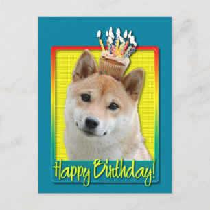 誕生日カップケーキ – 柴犬 ポストカード