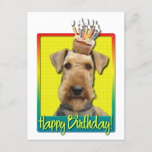 誕生日カップケーキ – Airedale ポストカード