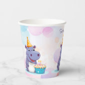 誕生日カバさんペーパークリップ 紙コップ (正面)