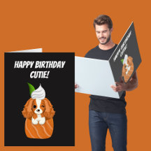 誕生日カバリヤキングチャールズスパニエル犬サーモン転が