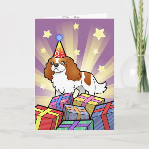 誕生日カバリヤキングチャールズスパニエル犬 カード