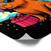 誕生日カピバラティー子供へおもしろいパルティバラキャピィ ポスター (角)