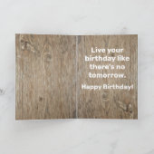 誕生日カユーモアのあるードアウトローグカウボーイキャット カード (内部)