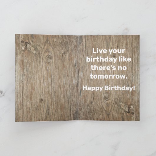 誕生日カユーモアのあるードアウトローグカウボーイキャット カード (内部)