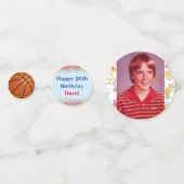 誕生日カラフルおもしろいスローバック写真 コンフェッティ (裏面)