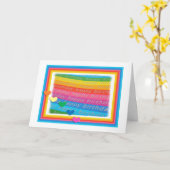 誕生日カラフルカード付きハート カード (黄色い花)