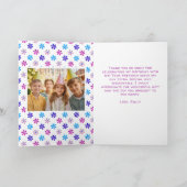 誕生日カラフルキッズガール2写真ありがとう カード (内部)