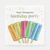 誕生日カラフルシンプルポプシクルキュートサマー スタンダードランチョンナプキン (正面)