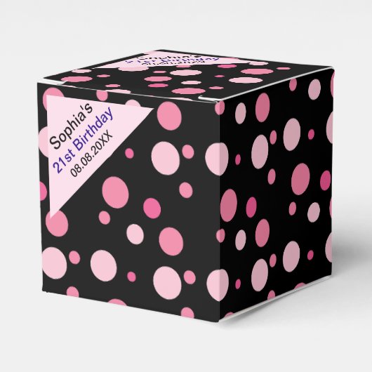 誕生日カラフルストライプのモノグラム名優先ボックス フェイバーボックス (正面サイド)