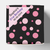 誕生日カラフルストライプのモノグラム名優先ボックス フェイバーボックス (上部)