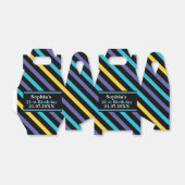 誕生日カラフルストライプのモノグラム名 フェイバーボックス (折り畳みなし)