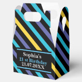 誕生日カラフルストライプのモノグラム名 フェイバーボックス (オープン)