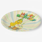 誕生日カラフルチキン漫画 ペーパープレート (アングル)