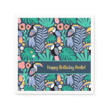 誕生日カラフルトロピカルトゥーカンバード