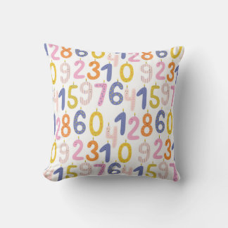誕生日カラフルナンバーキャンドル クッション
