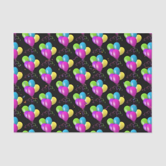 誕生日カラフルバルーンブーケ 薄葉紙 (正面)