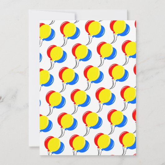 誕生日カラフルバルーン50番目のパーティー 招待状 (裏面)