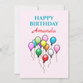 誕生日カラフルバルーン カード (正面)