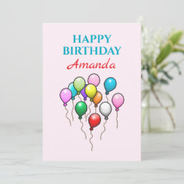 誕生日カラフルバルーン カード