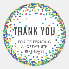 誕生日カラフルパーティーありがとうシール ラウンドシール