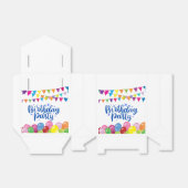 誕生日カラフルパーティーのバナーとバルーン フェイバーボックス (折り畳みなし)