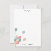 誕生日カラフルパーティーの吹き出モダンし サンキューカード (正面)