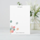 誕生日カラフルパーティーの吹き出モダンし サンキューカード (スタンド正面)