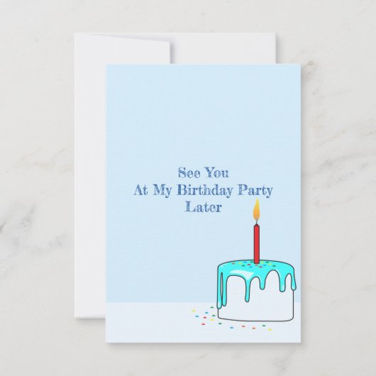 誕生日カラフルパーティーの招待子供へ (裏面)