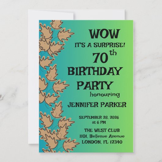 誕生日カラフルパーティー 招待状 (正面)