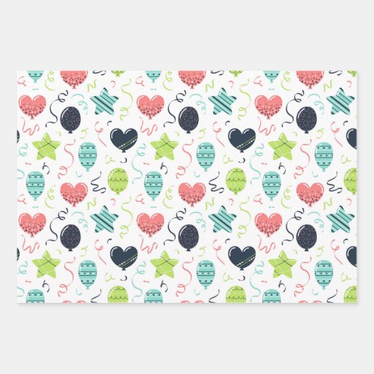 誕生日カラフルラッピング紙 ラッピングペーパーシート (正面)