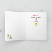 誕生日カラフルレインボーユニコーンAdd Name Age カード (内部)